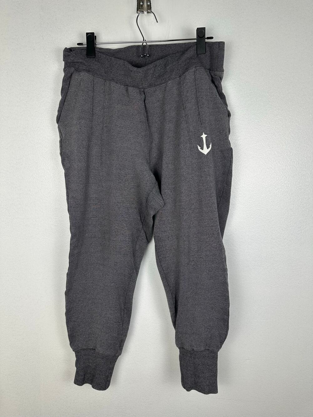 Varley Men's Comfy Charcoal Gray Anchor Print Lounge Joggers Sweatpants Large
